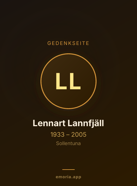Gedenkportrait von Lennart Lannfjäll