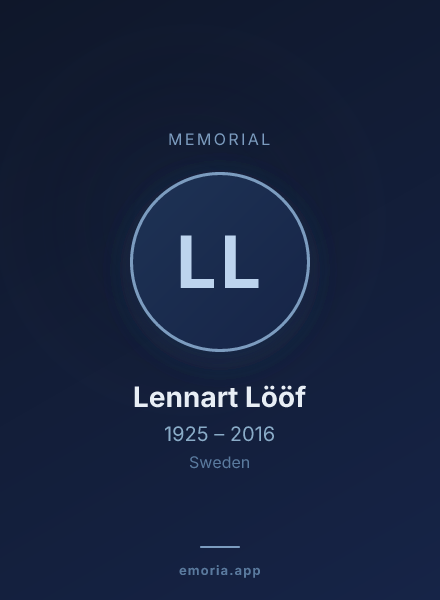 Memorial portrait of Lennart Lööf