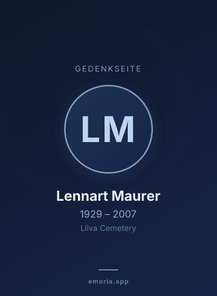 Gedenkportrait von Lennart Maurer