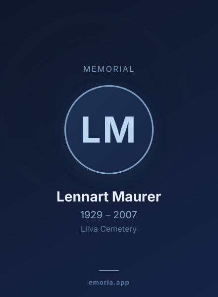 Memorial portrait of Lennart Maurer