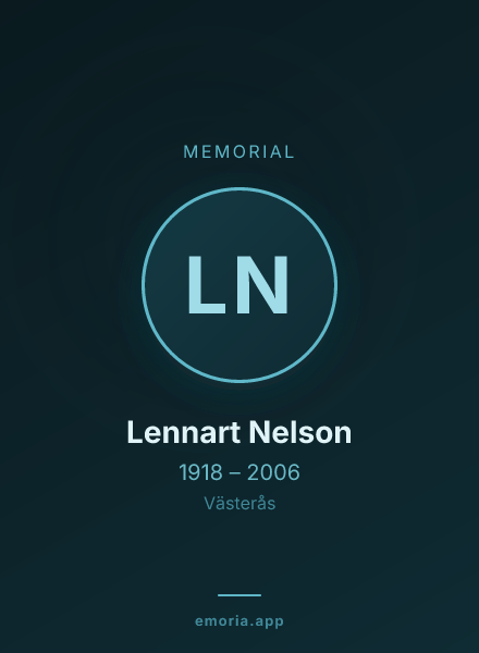 Memorial portrait of Lennart Nelson