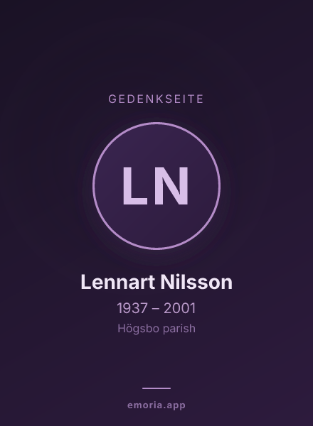 Gedenkportrait von Lennart Nilsson