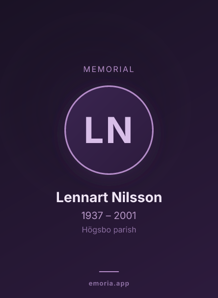 Memorial portrait of Lennart Nilsson