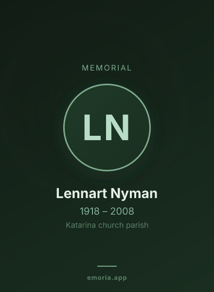 Memorial portrait of Lennart Nyman