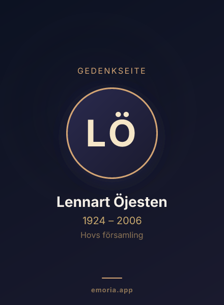Gedenkportrait von Lennart Öjesten