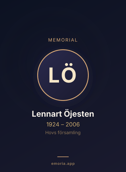 Memorial portrait of Lennart Öjesten