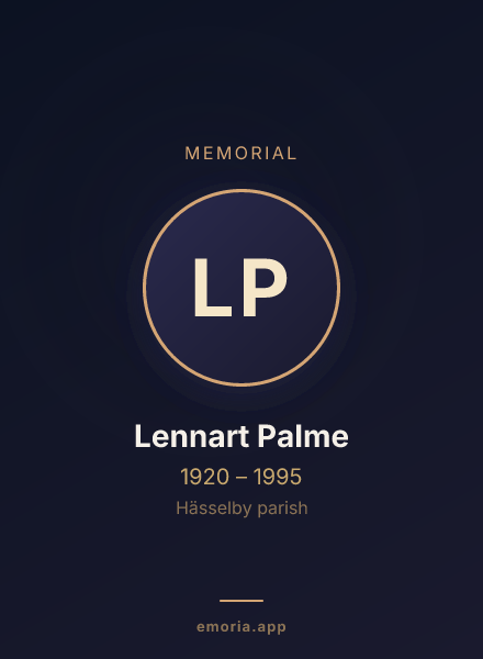 Memorial portrait of Lennart Palme