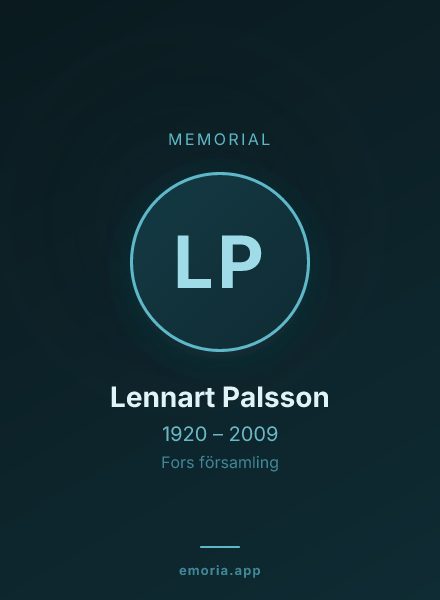 Memorial portrait of Lennart Palsson