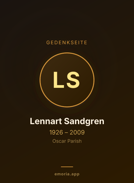 Gedenkportrait von Lennart Sandgren