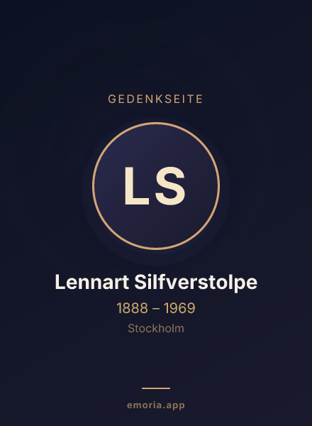 Gedenkportrait von Lennart Silfverstolpe