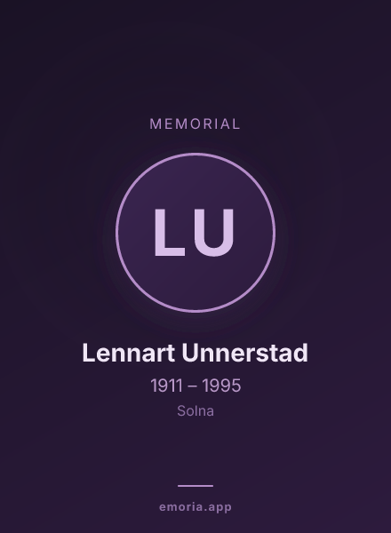 Memorial portrait of Lennart Unnerstad