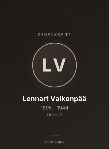 Gedenkportrait von Lennart Vaikonpää