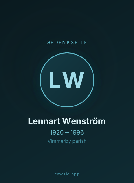 Gedenkportrait von Lennart Wenström
