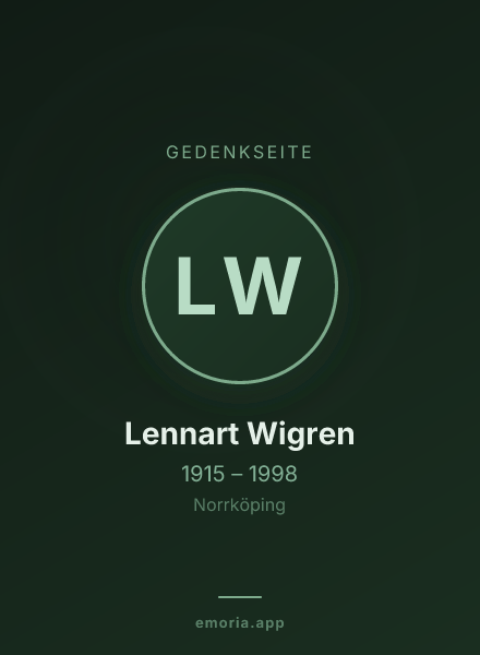 Gedenkportrait von Lennart Wigren