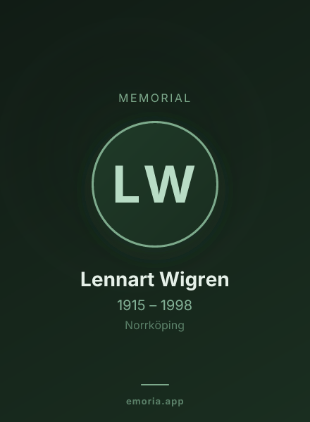 Memorial portrait of Lennart Wigren