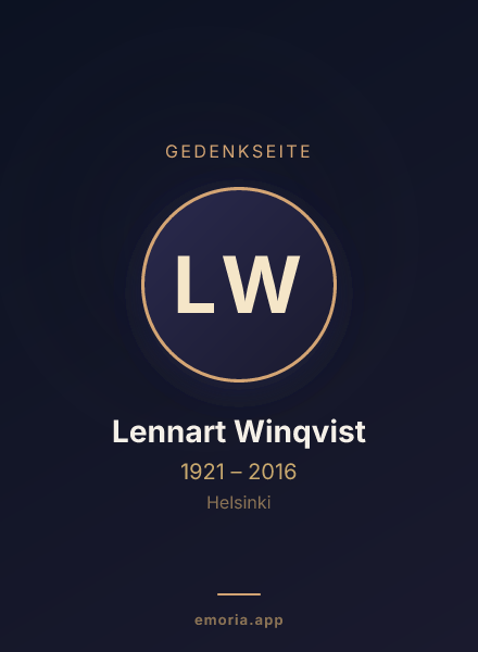 Gedenkportrait von Lennart Winqvist