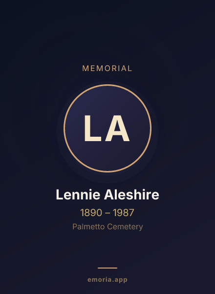 Memorial portrait of Lennie Aleshire