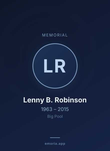 Memorial portrait of Lenny B. Robinson