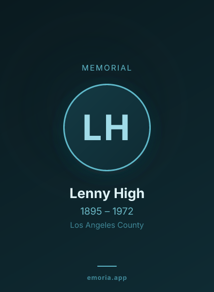 Memorial portrait of Lenny High