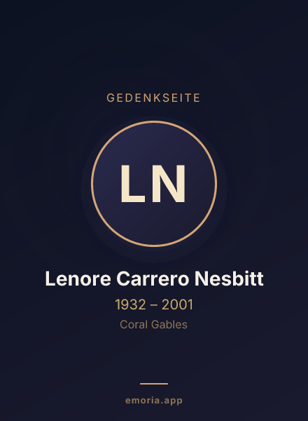 Gedenkportrait von Lenore Carrero Nesbitt