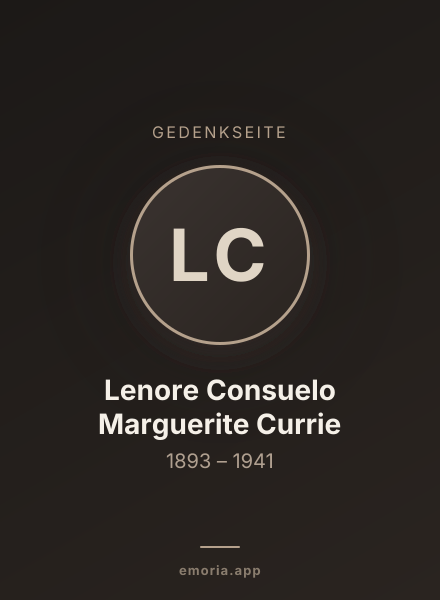 Gedenkportrait von Lenore Consuelo Marguerite Currie