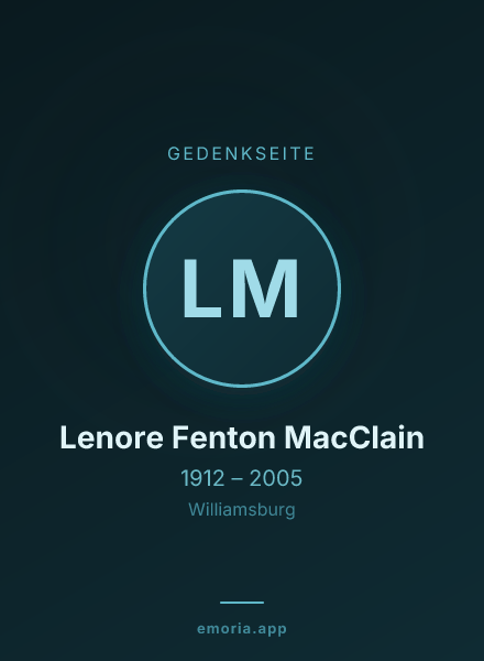 Gedenkportrait von Lenore Fenton MacClain