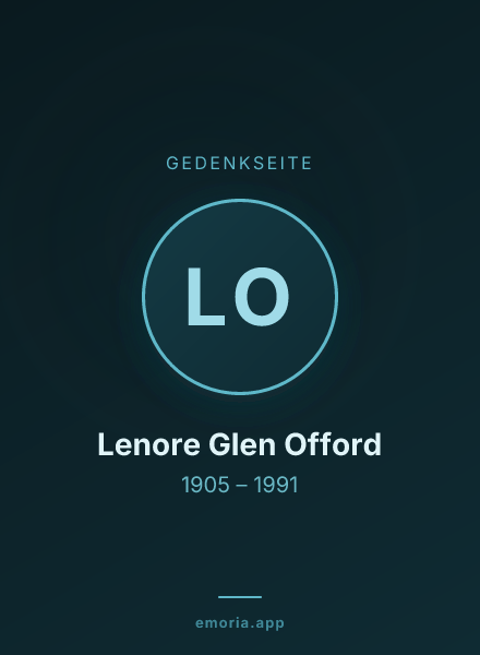 Gedenkportrait von Lenore Glen Offord