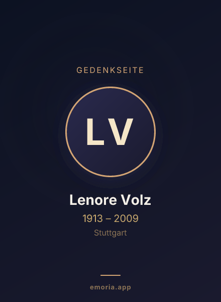 Gedenkportrait von Lenore Volz