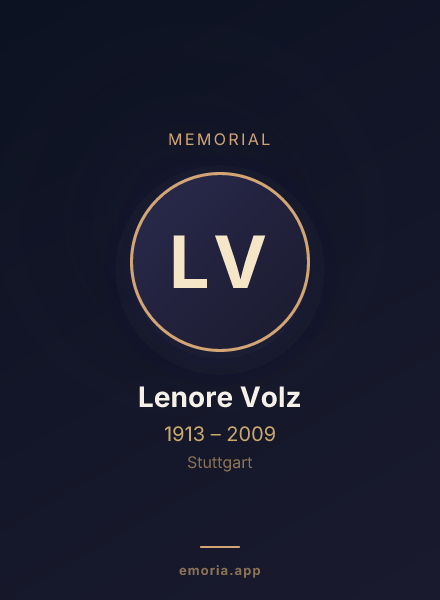Memorial portrait of Lenore Volz