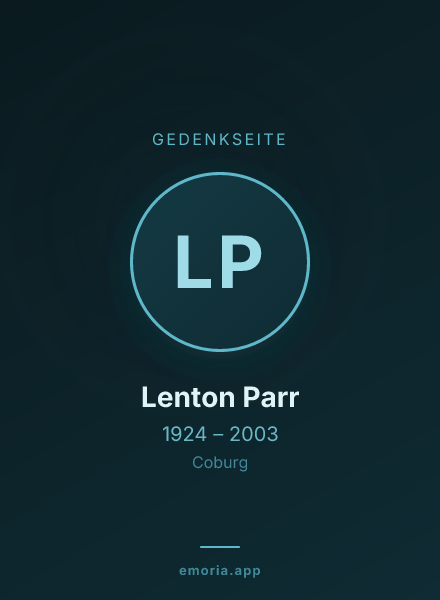 Gedenkportrait von Lenton Parr
