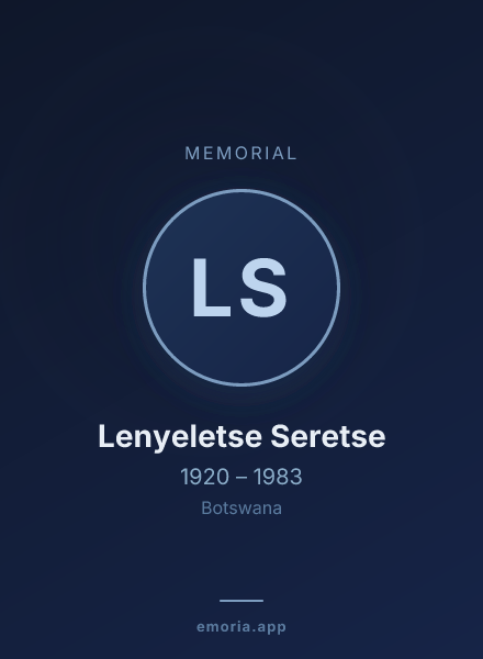 Memorial portrait of Lenyeletse Seretse