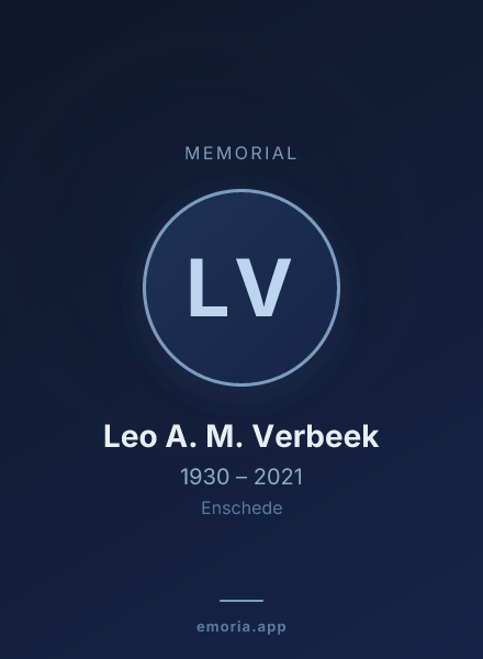 Memorial portrait of Leo A. M. Verbeek