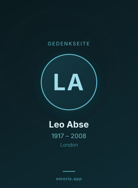 Gedenkportrait von Leo Abse