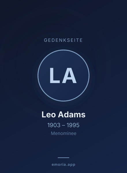 Gedenkportrait von Leo Adams