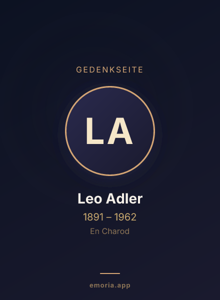 Gedenkportrait von Leo Adler