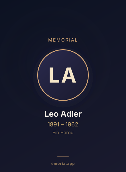 Memorial portrait of Leo Adler