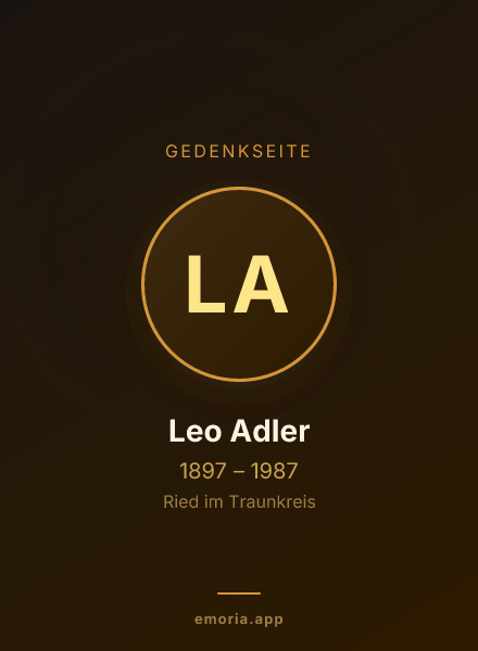 Gedenkportrait von Leo Adler