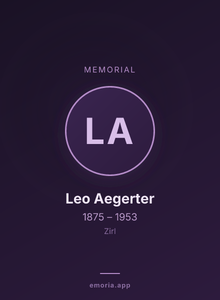 Memorial portrait of Leo Aegerter
