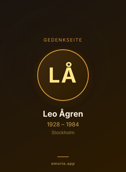 Gedenkportrait von Leo Ågren