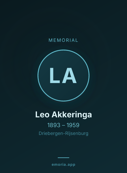 Memorial portrait of Leo Akkeringa