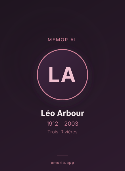 Memorial portrait of Léo Arbour