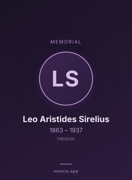 Memorial portrait of Leo Aristides Sirelius