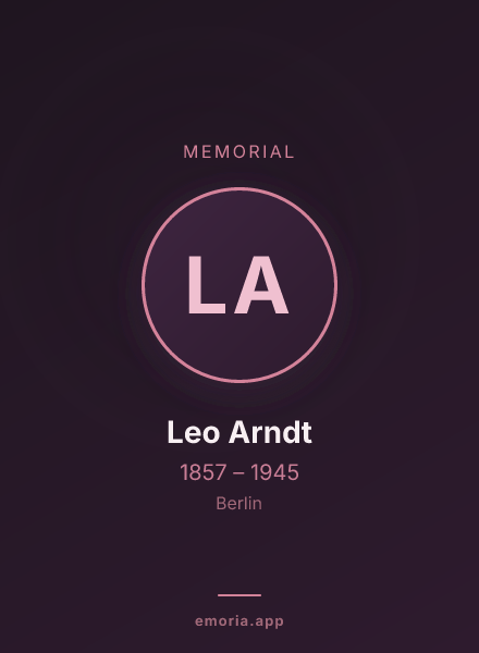 Memorial portrait of Leo Arndt