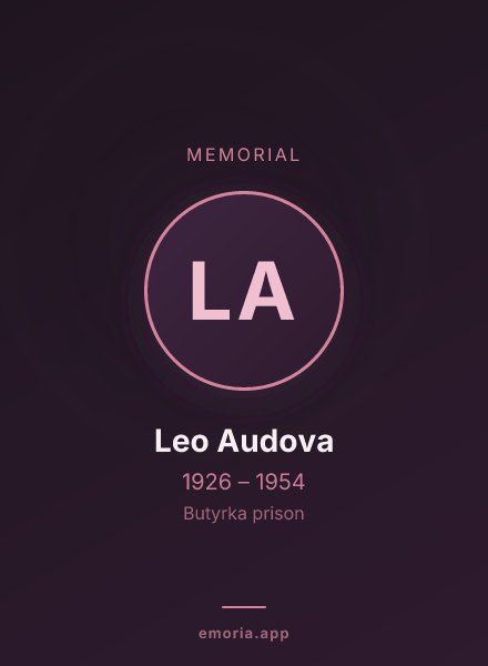 Memorial portrait of Leo Audova