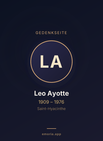 Gedenkportrait von Leo Ayotte