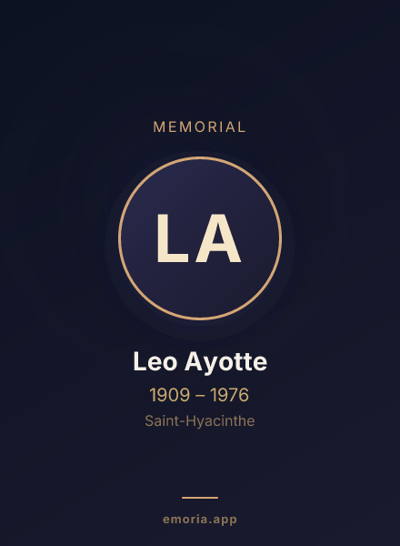 Memorial portrait of Leo Ayotte