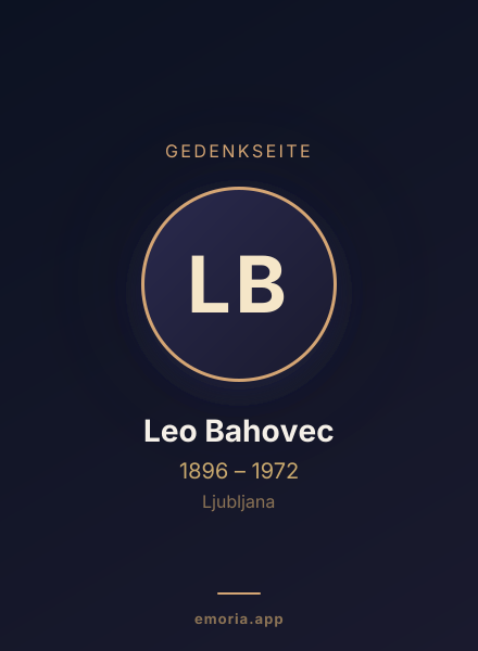 Gedenkportrait von Leo Bahovec