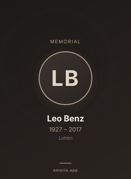 Memorial portrait of Leo Benz