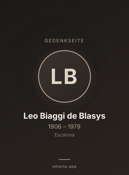 Gedenkportrait von Leo Biaggi de Blasys
