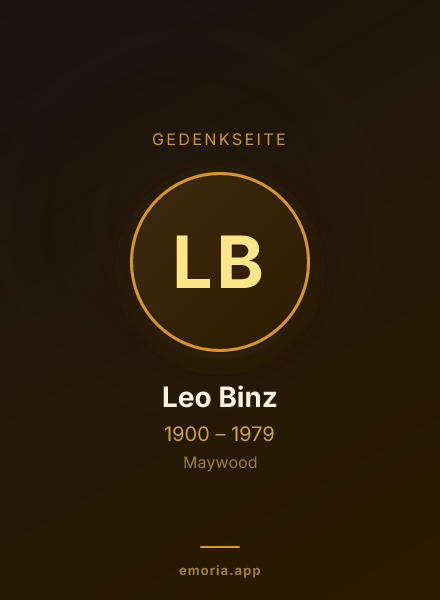 Gedenkportrait von Leo Binz
